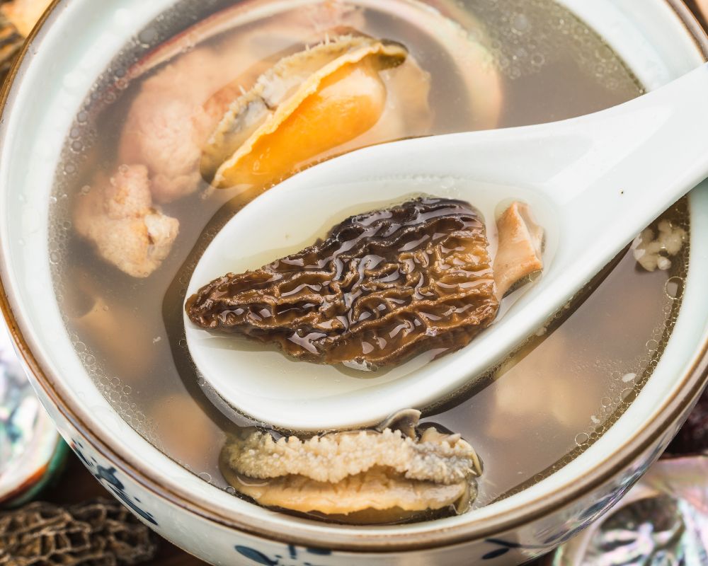 Morel mushrooms soup